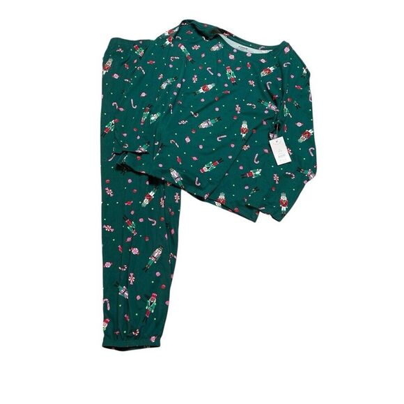 Joyspun Pajama Sleep XL Top 16-18 3X Bottom Green Christmas NWT Nutcracker Candy - Picture 4 of 7